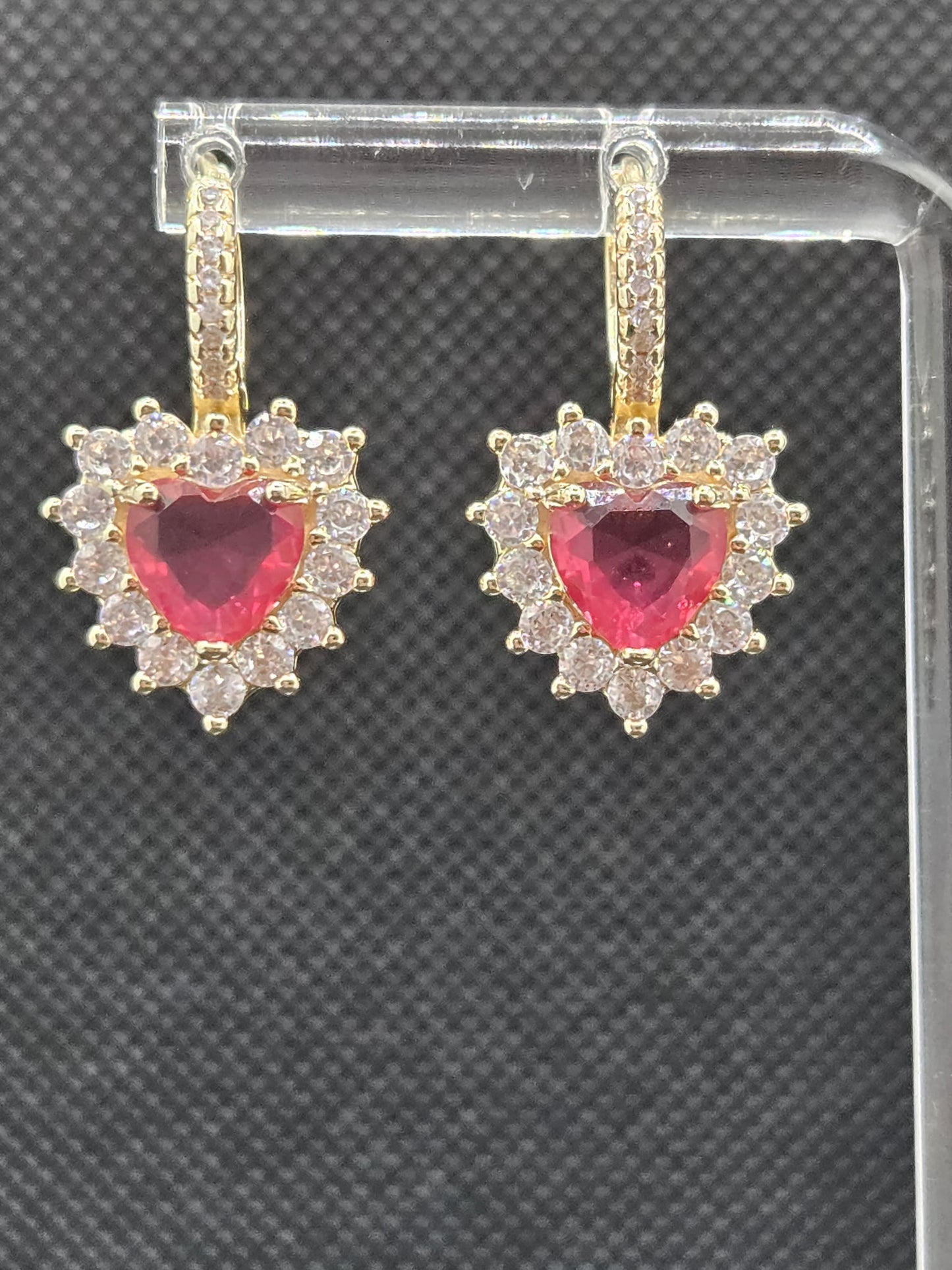 Red Heart Zircon Small Hoops