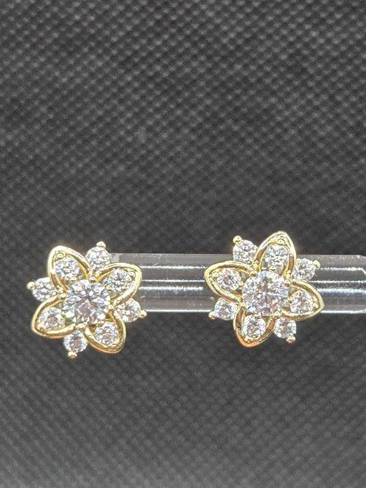 Beautiful Small Flower Zircon Earrings