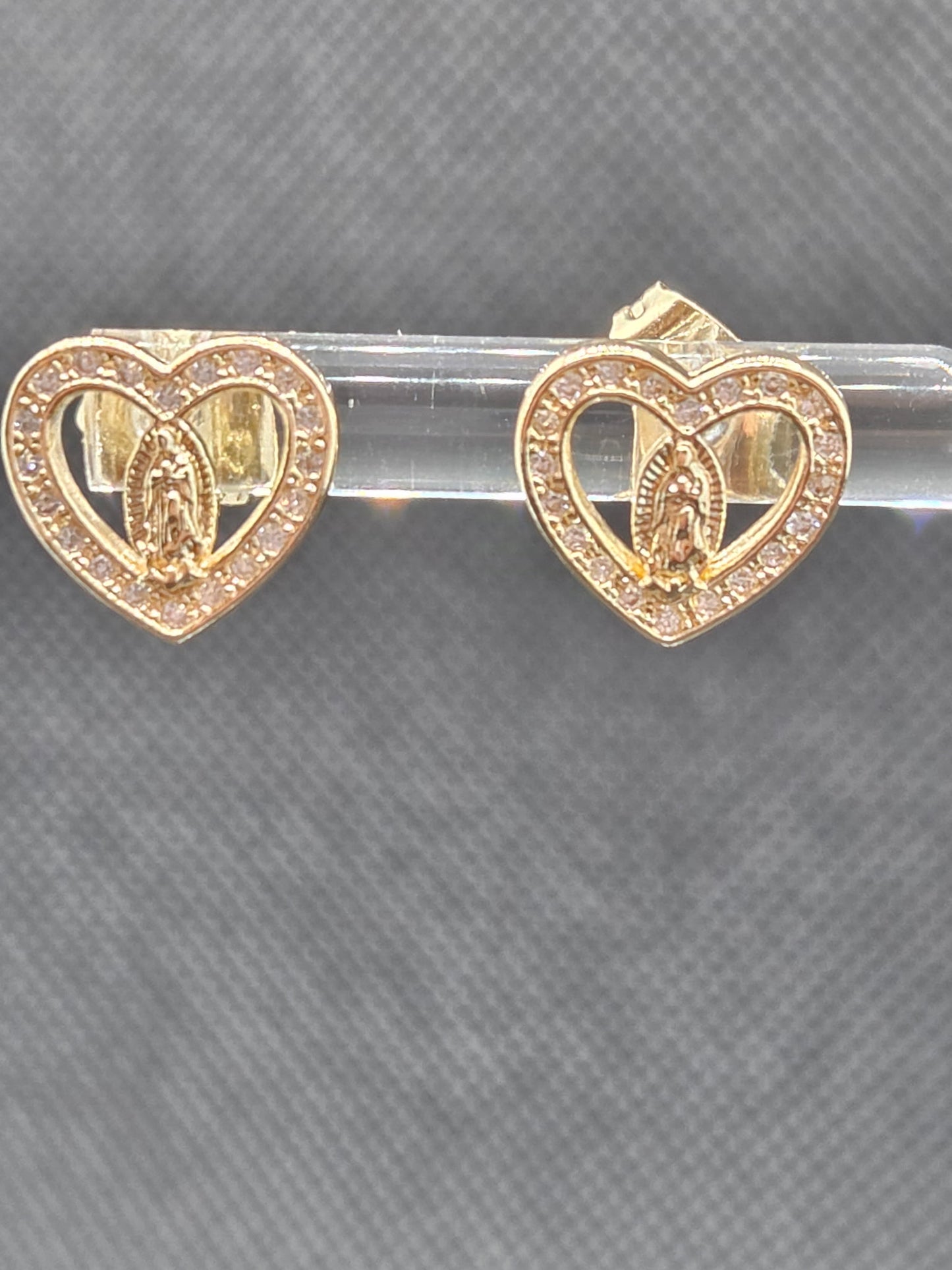 Virgen de Guadalupe Heart Small Earrings