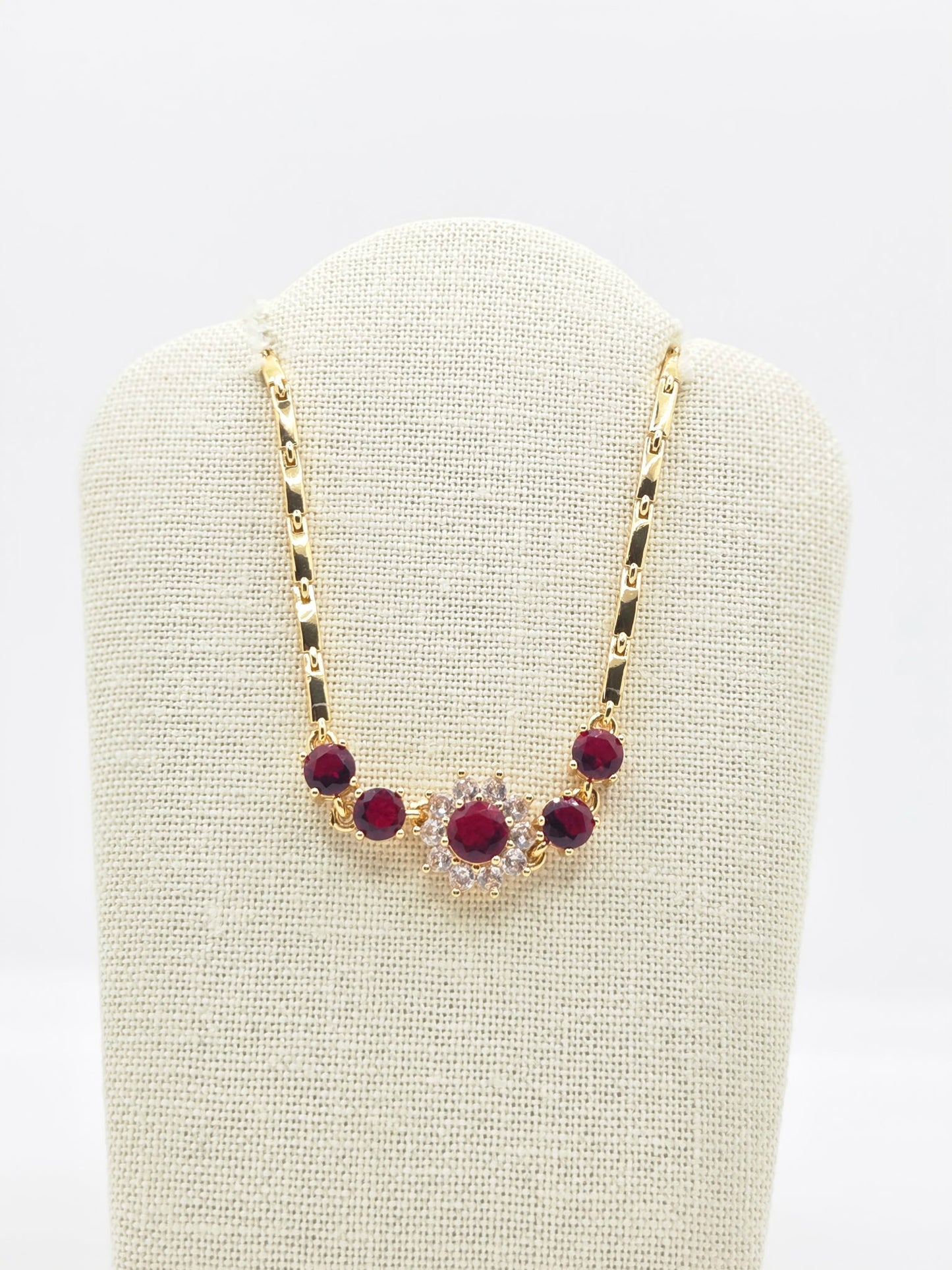 Red Oval Zircon Bracelet