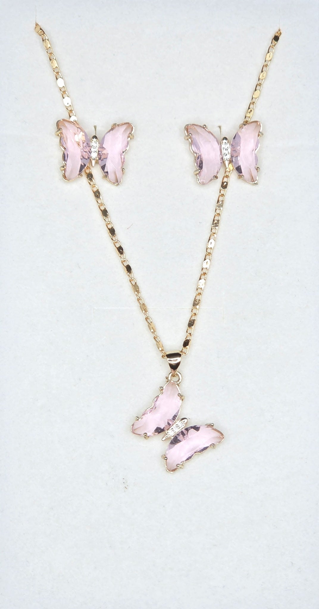 Clear Pink Butterfly Set