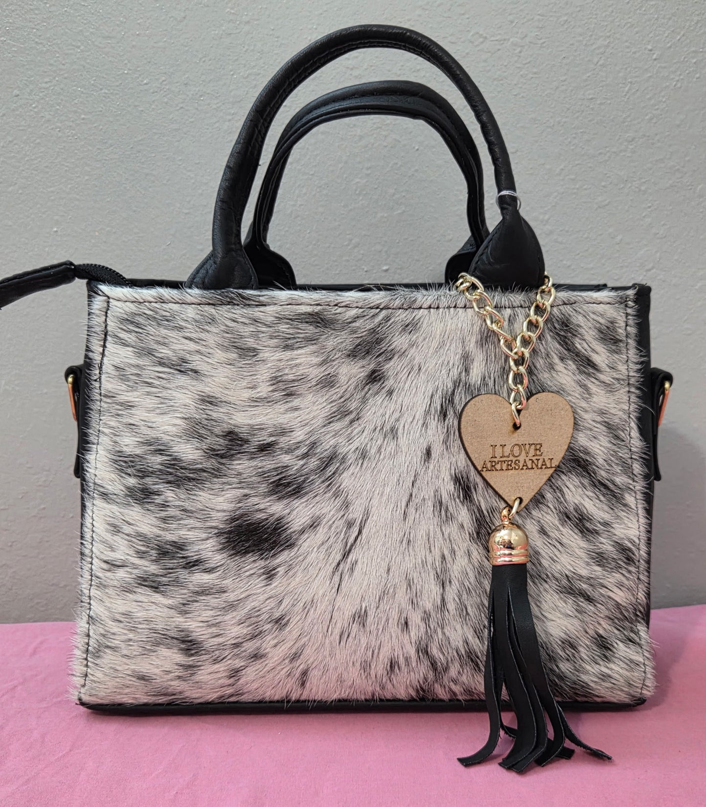 Cowhide black Leather Purse