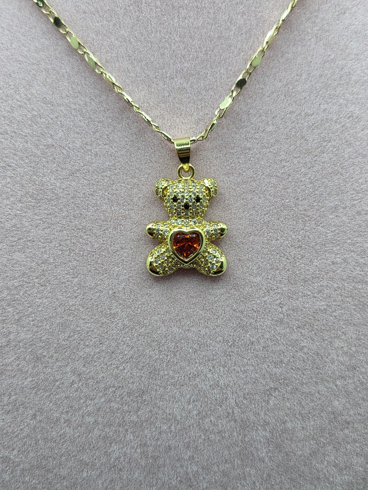 Red Teddy Bear Necklace