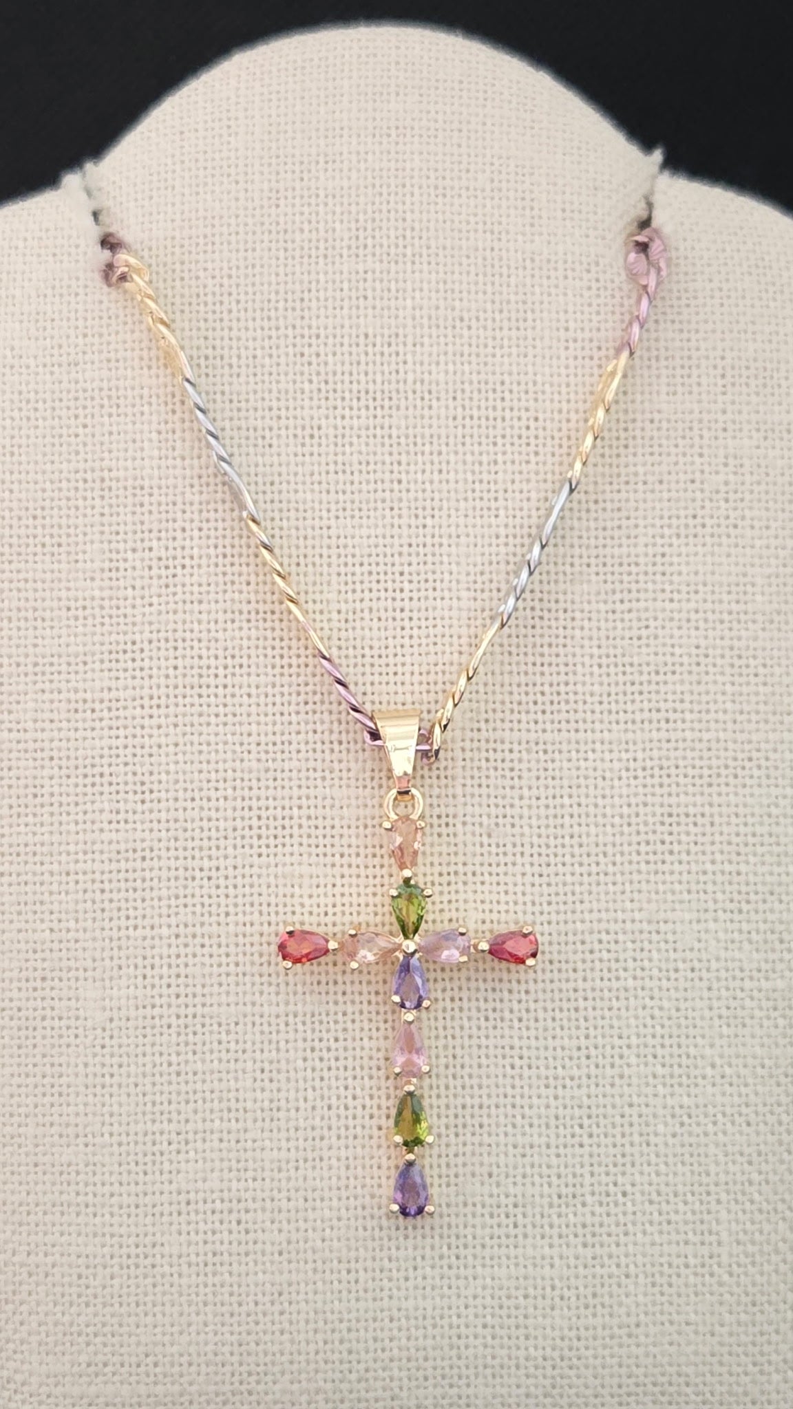 Multicolor Cross Tricolor Necklace