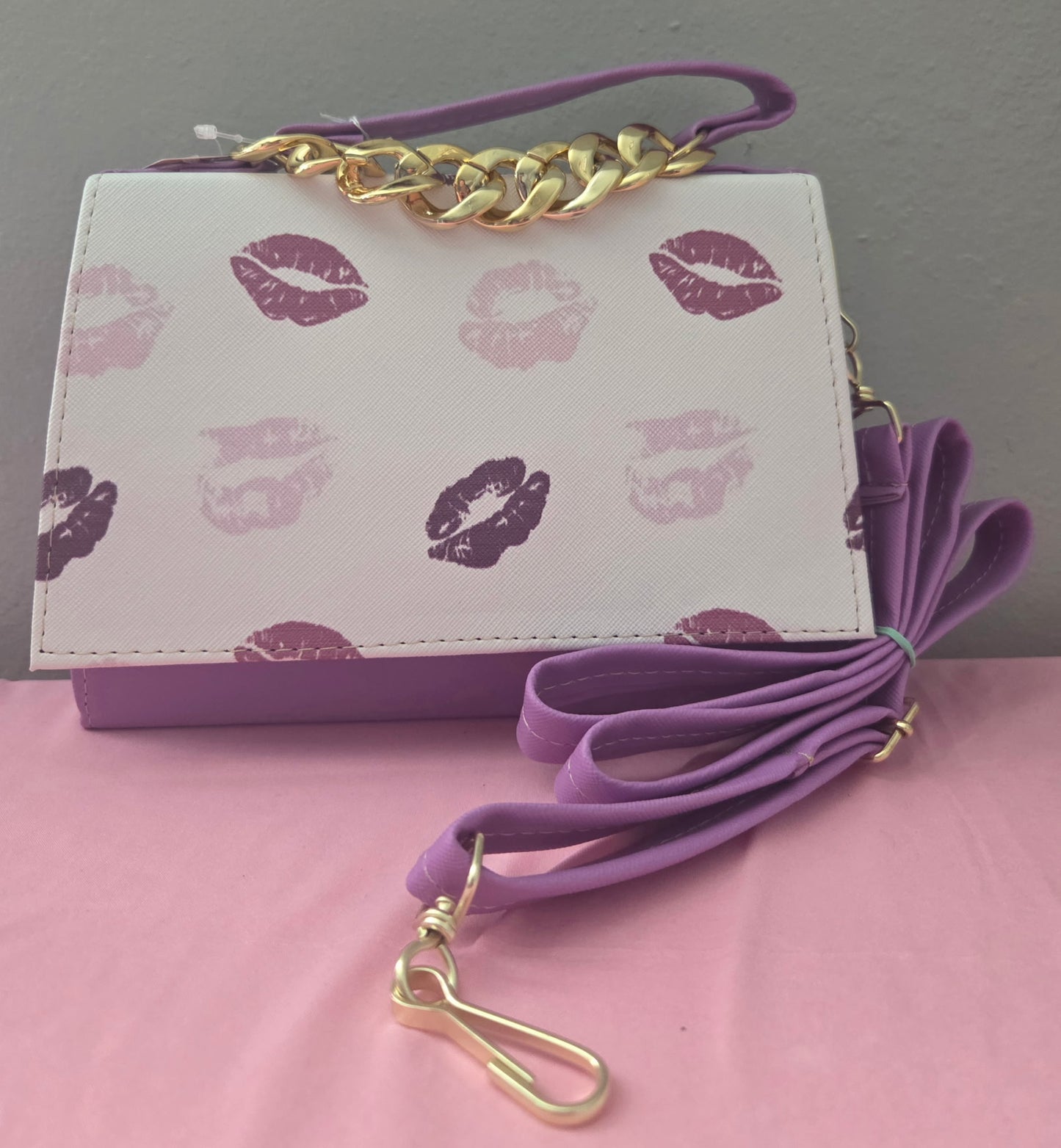Lips Lilac Small Crossbody Purse