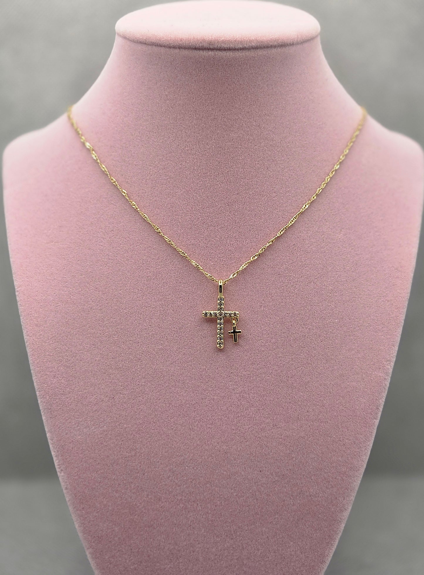 Double Cross Necklace