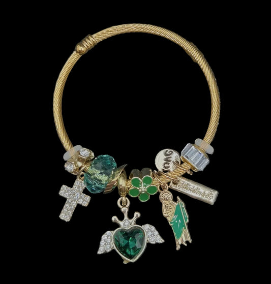 Green San Judas Pandora Bracelet