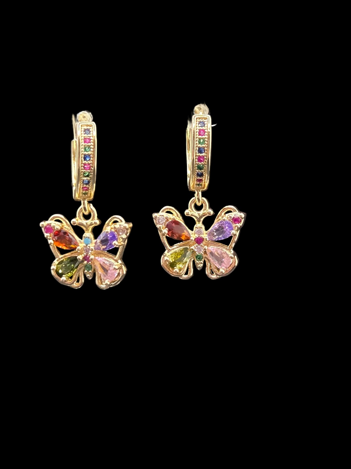 Beautiful Butterfly Multicolor Small Hoops
