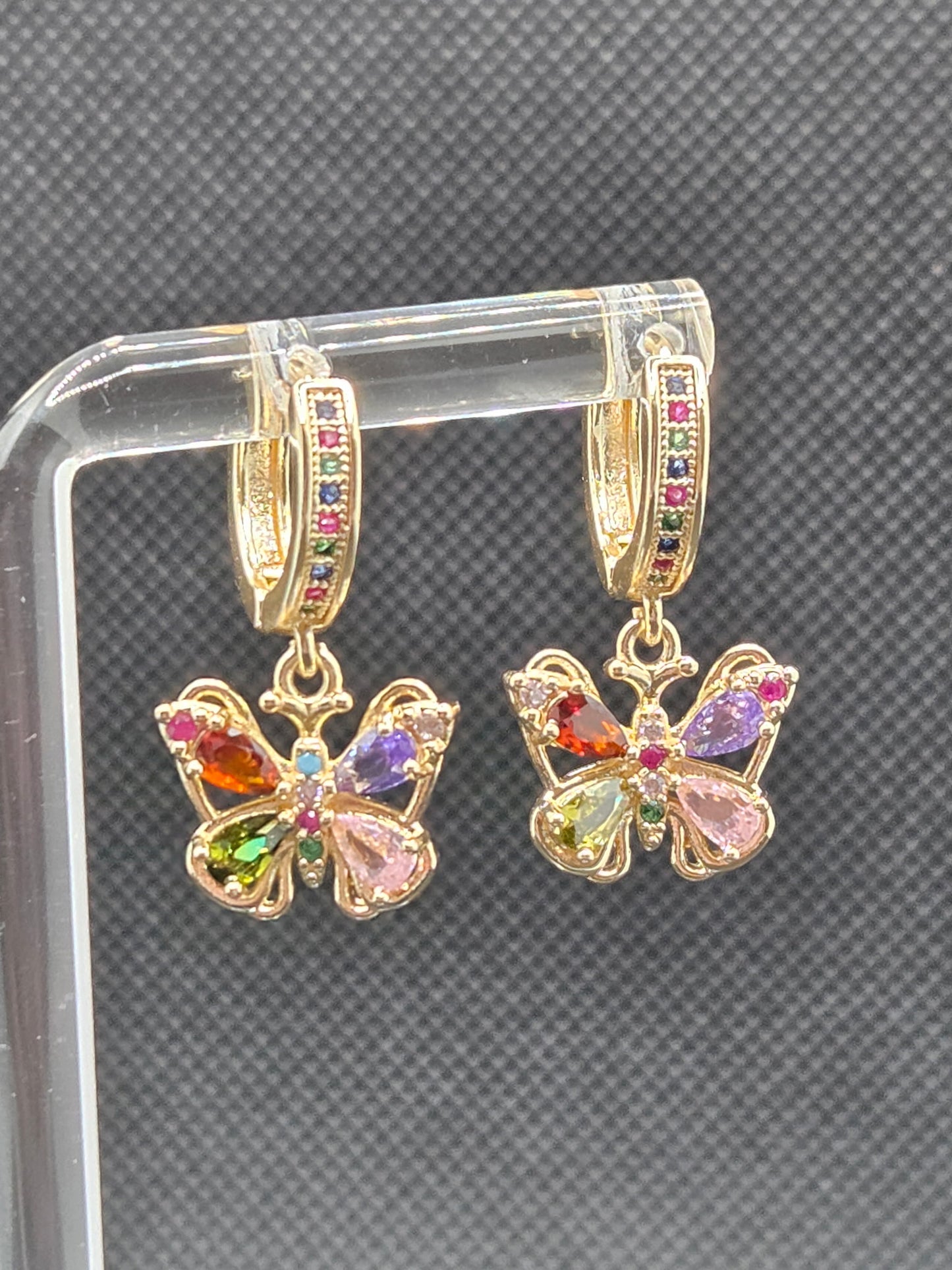 Beautiful Butterfly Multicolor Small Hoops
