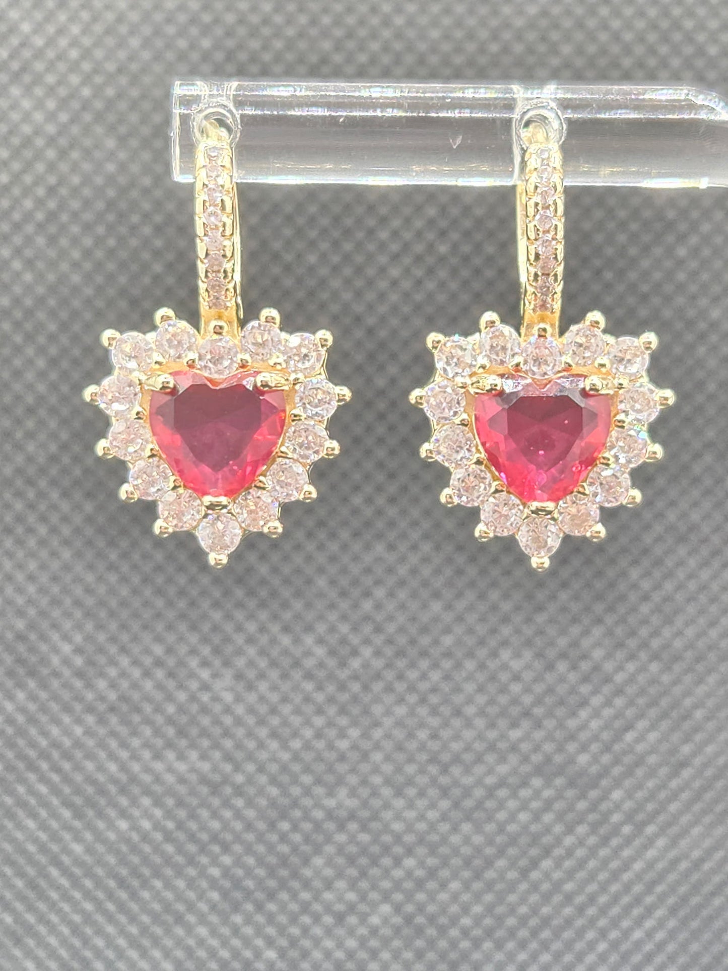 Red Heart Zircon Small Hoops