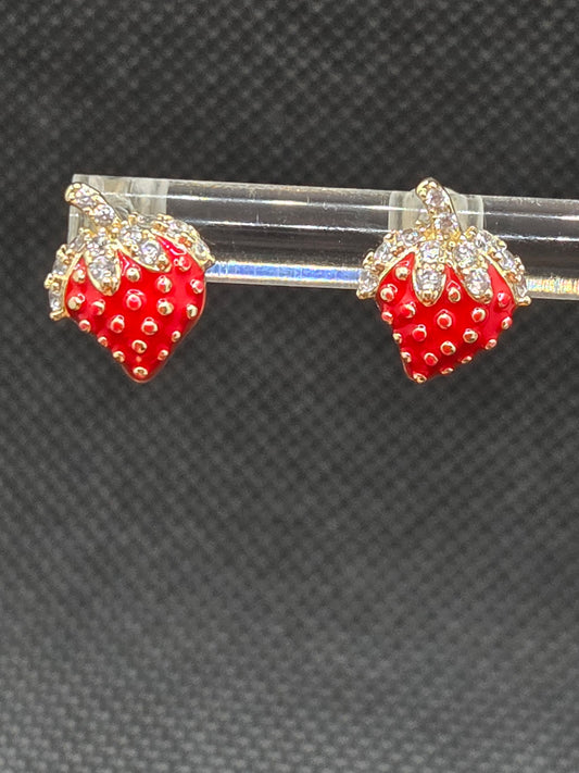 Small Strawberry Earrings