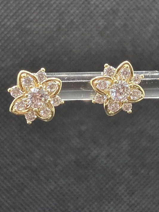 Beautiful Small Flower Zircon Earrings