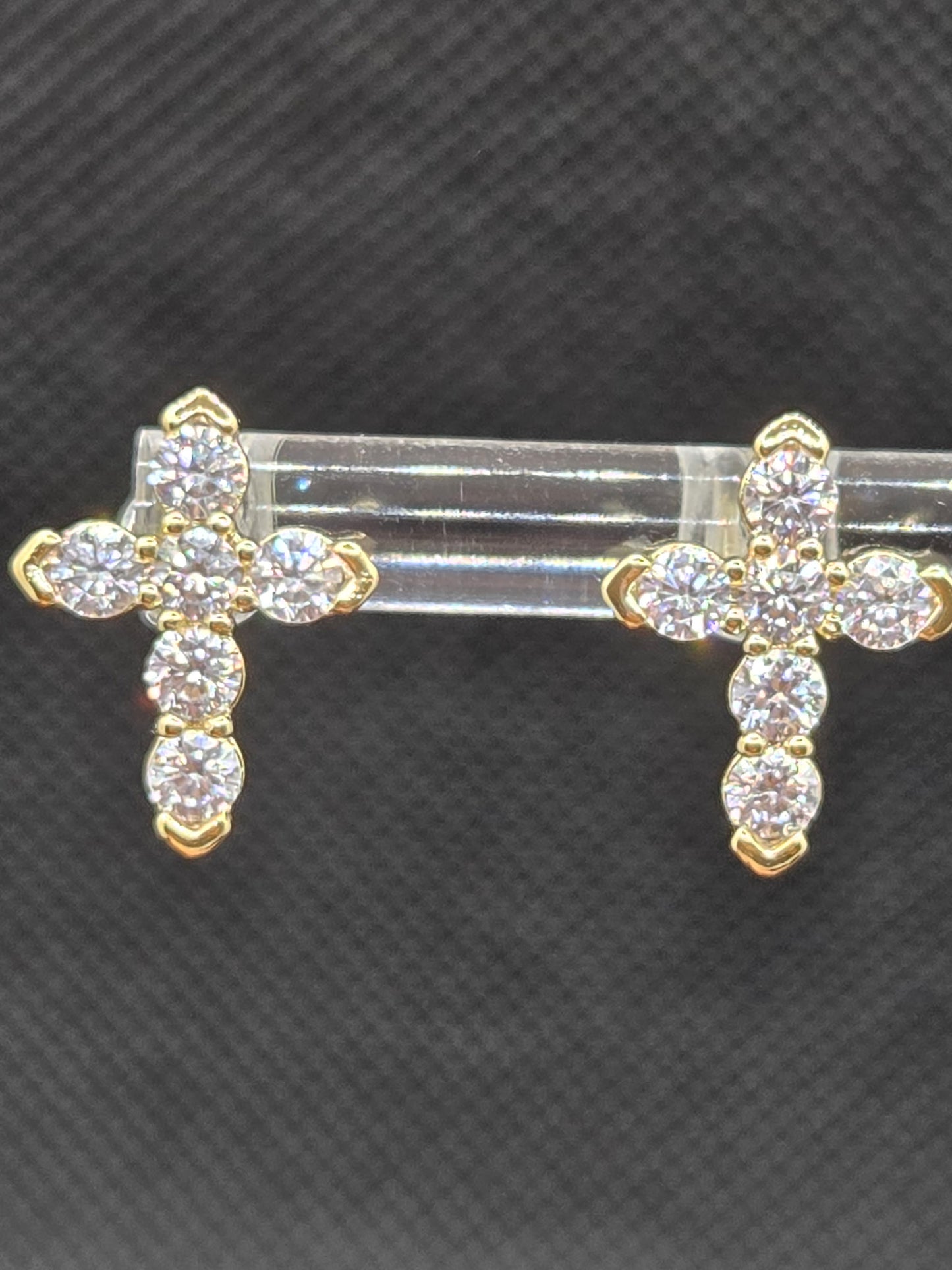 Small Cross Zircon Earrings