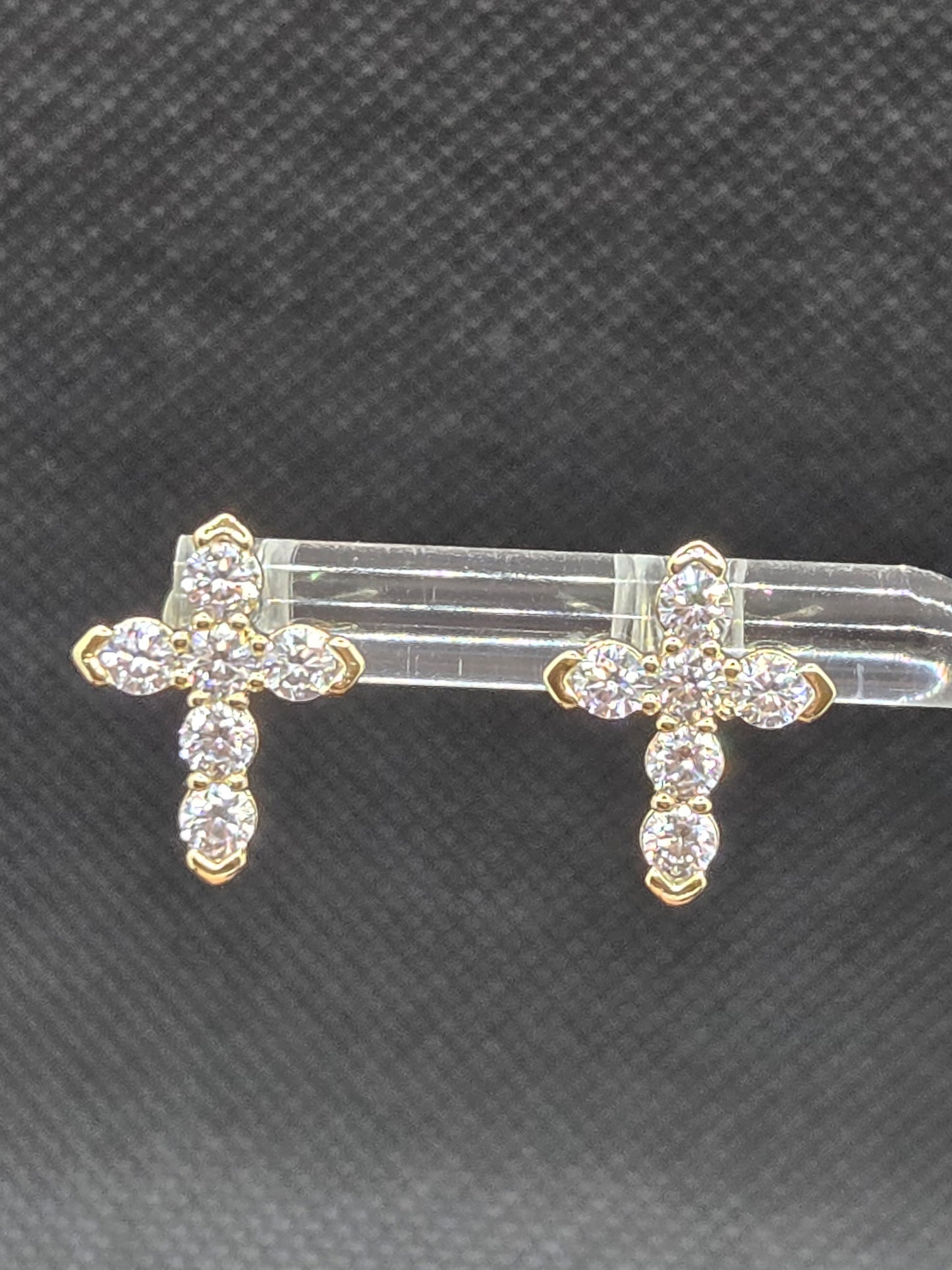 Small Cross Zircon Earrings