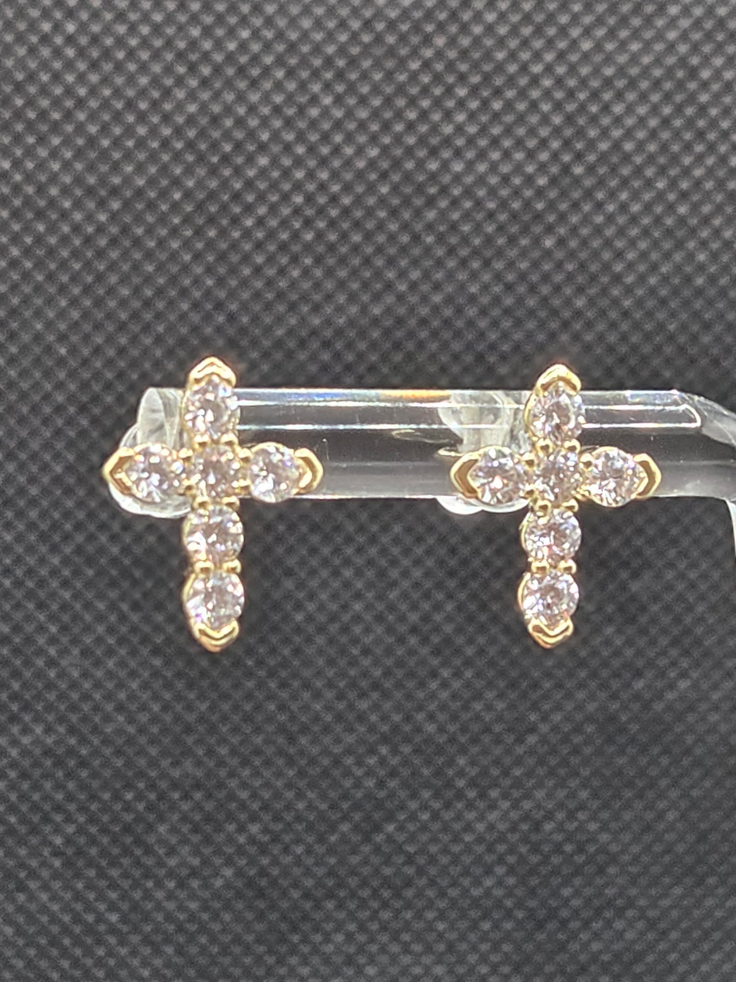Small Cross Zircon Earrings