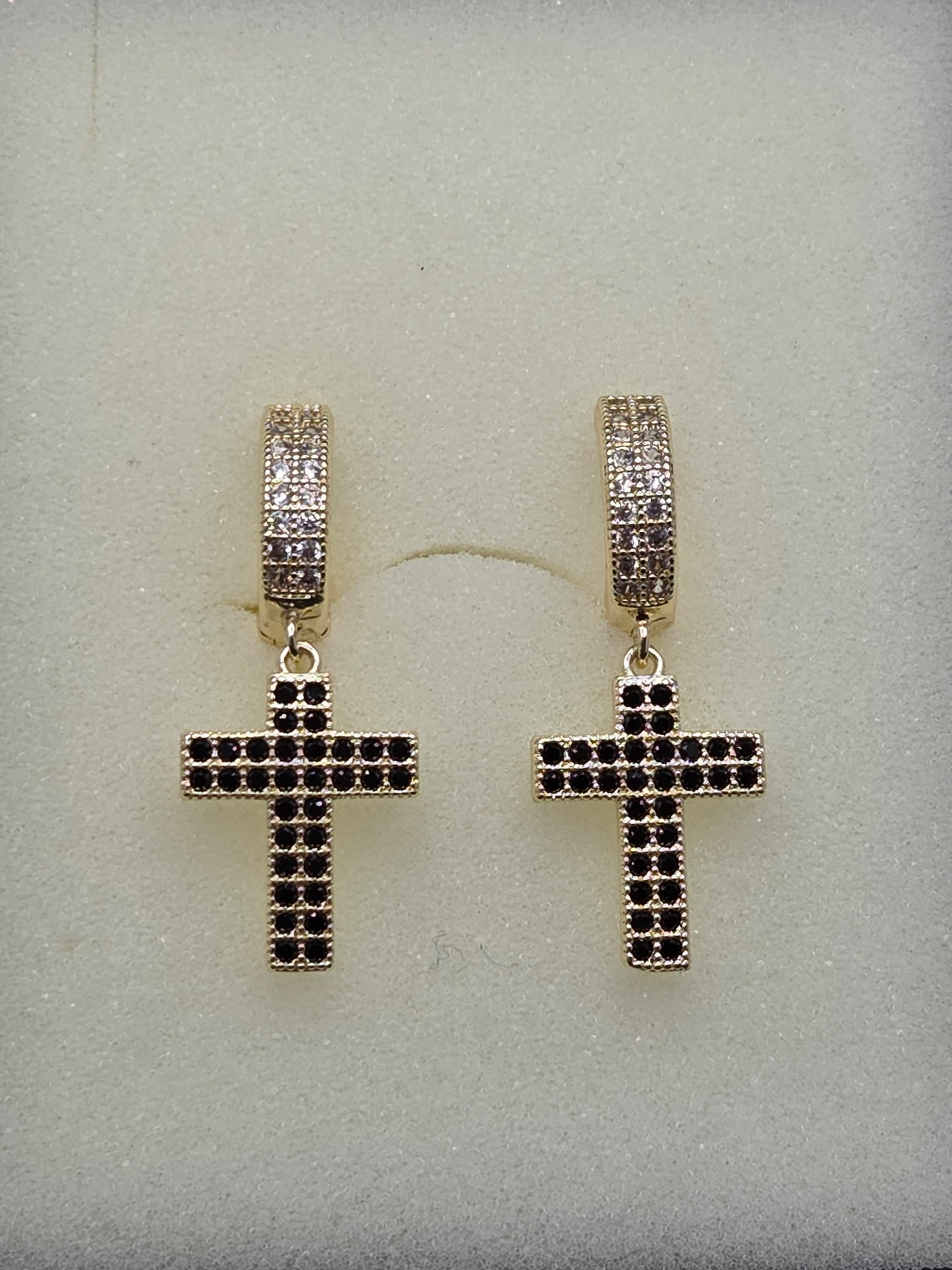 Black Cross Zircon Earrings