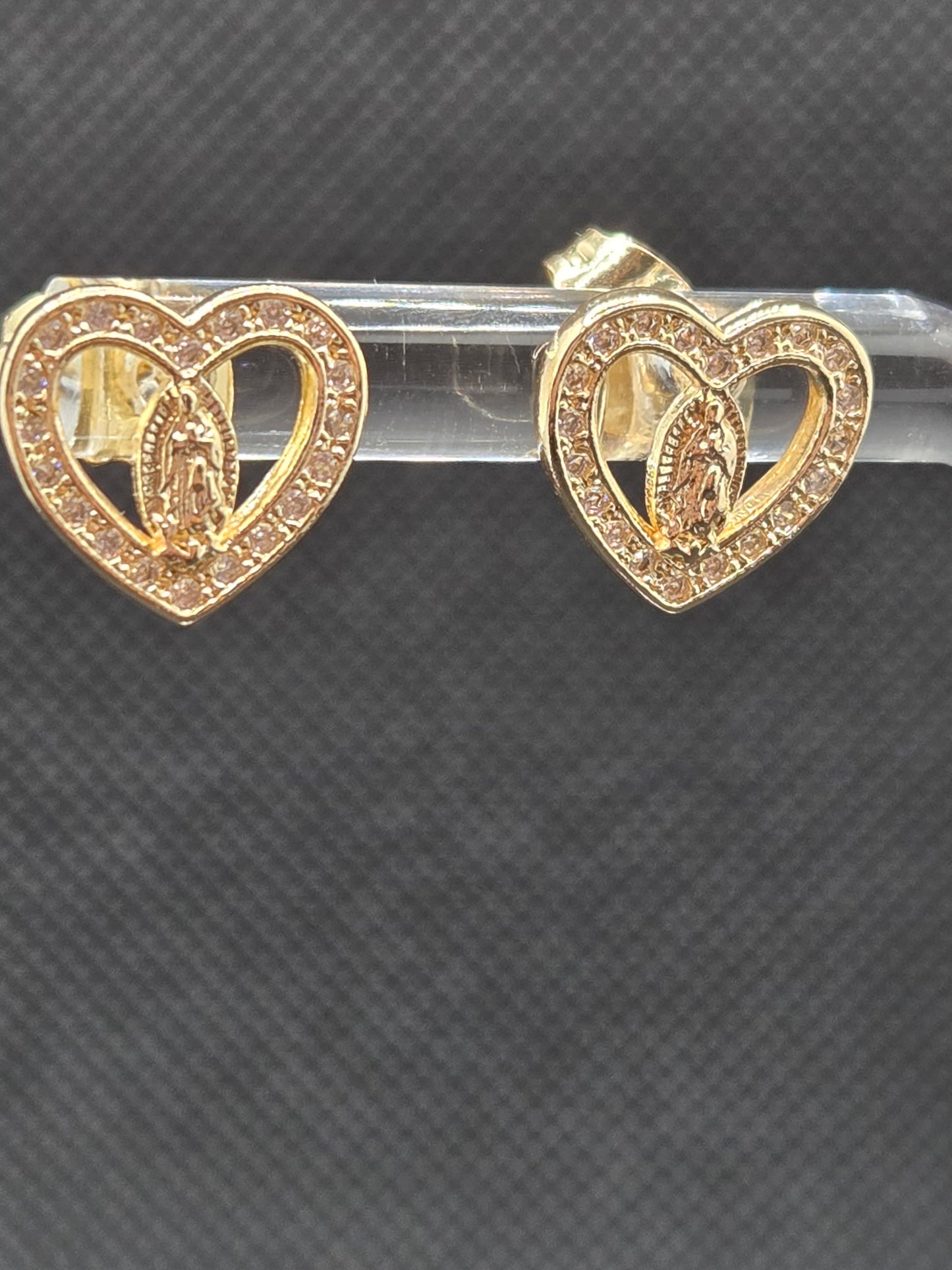 Virgen de Guadalupe Heart Small Earrings