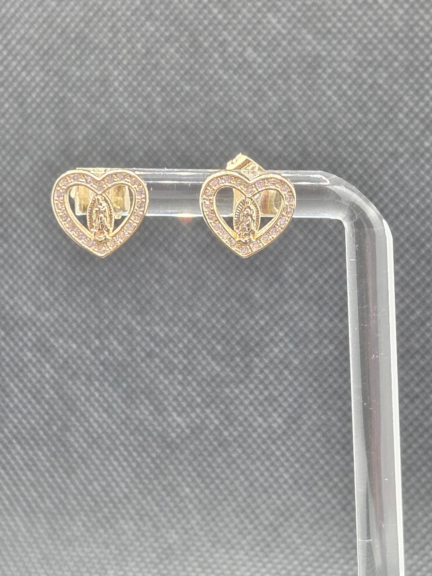 Virgen de Guadalupe Heart Small Earrings