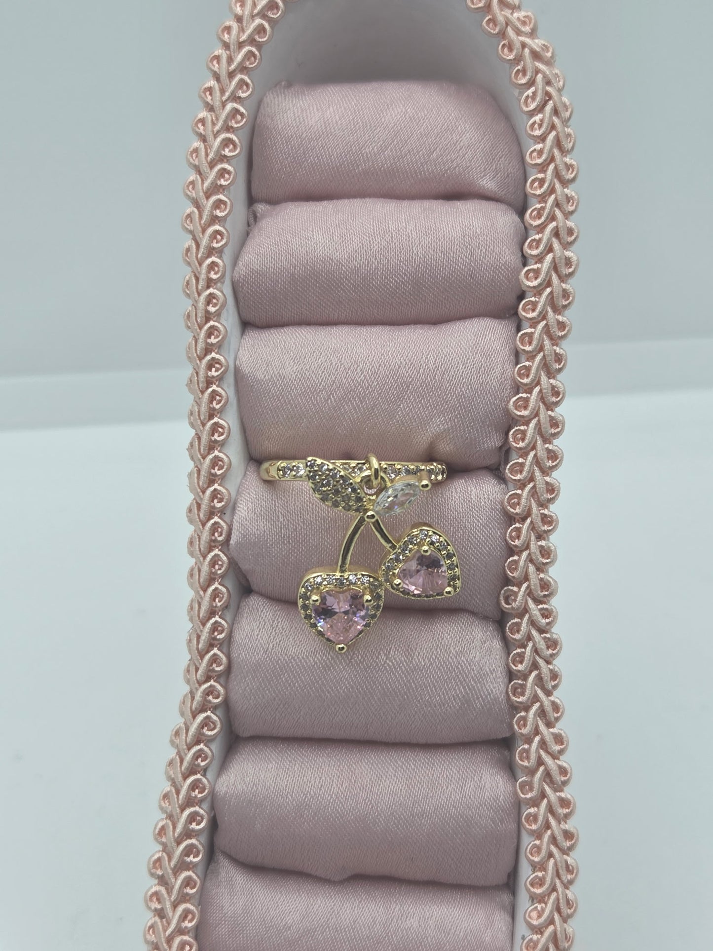 Pink Heart Zircon Adjustable Ring
