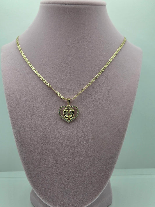Heart Baby Feet Zircon Necklace