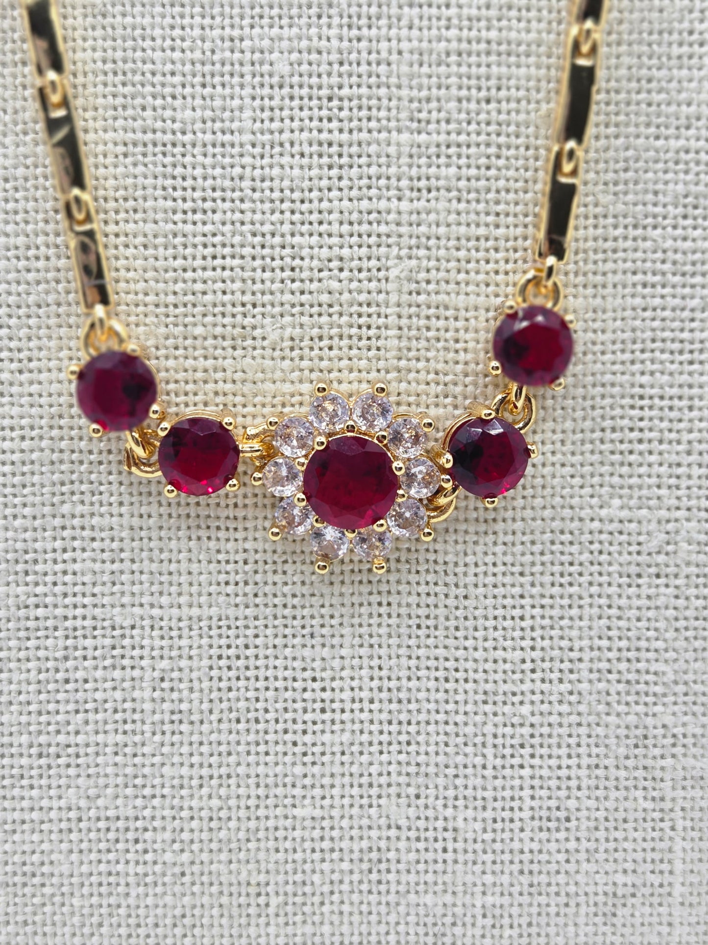 Red Oval Zircon Bracelet