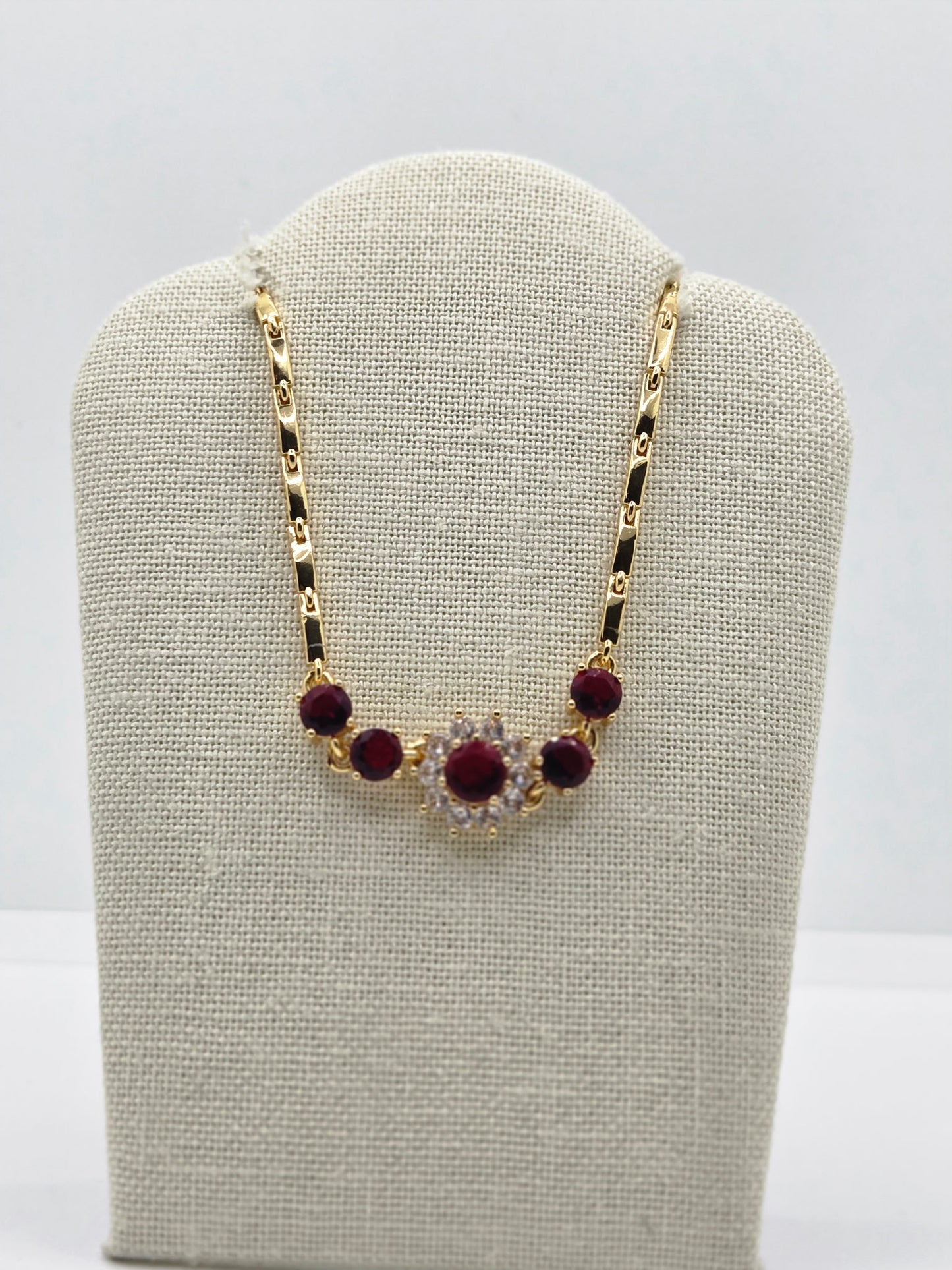 Red Oval Zircon Bracelet