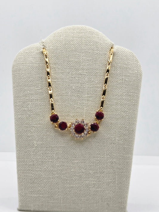 Red Oval Zircon Bracelet