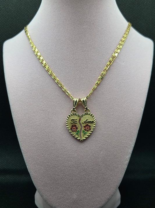 Te Amo Hearts Double Necklaces
