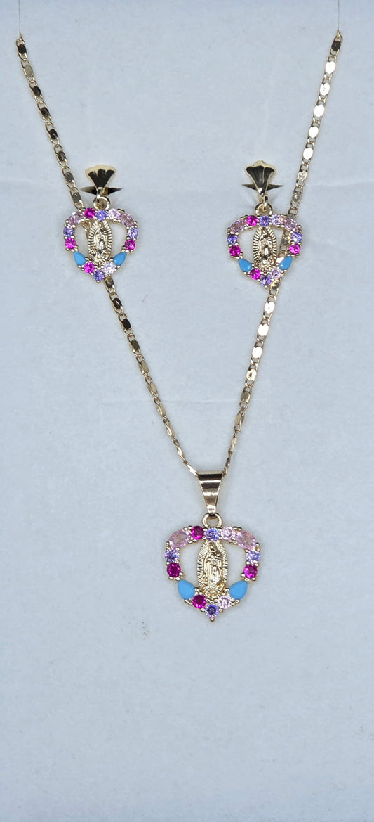 Light Colors Virgen de Guadalupe Hearts Set