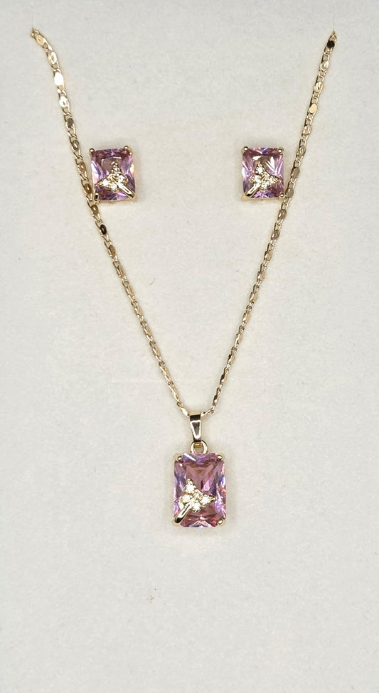 Pink Square Corner Butterfly Set