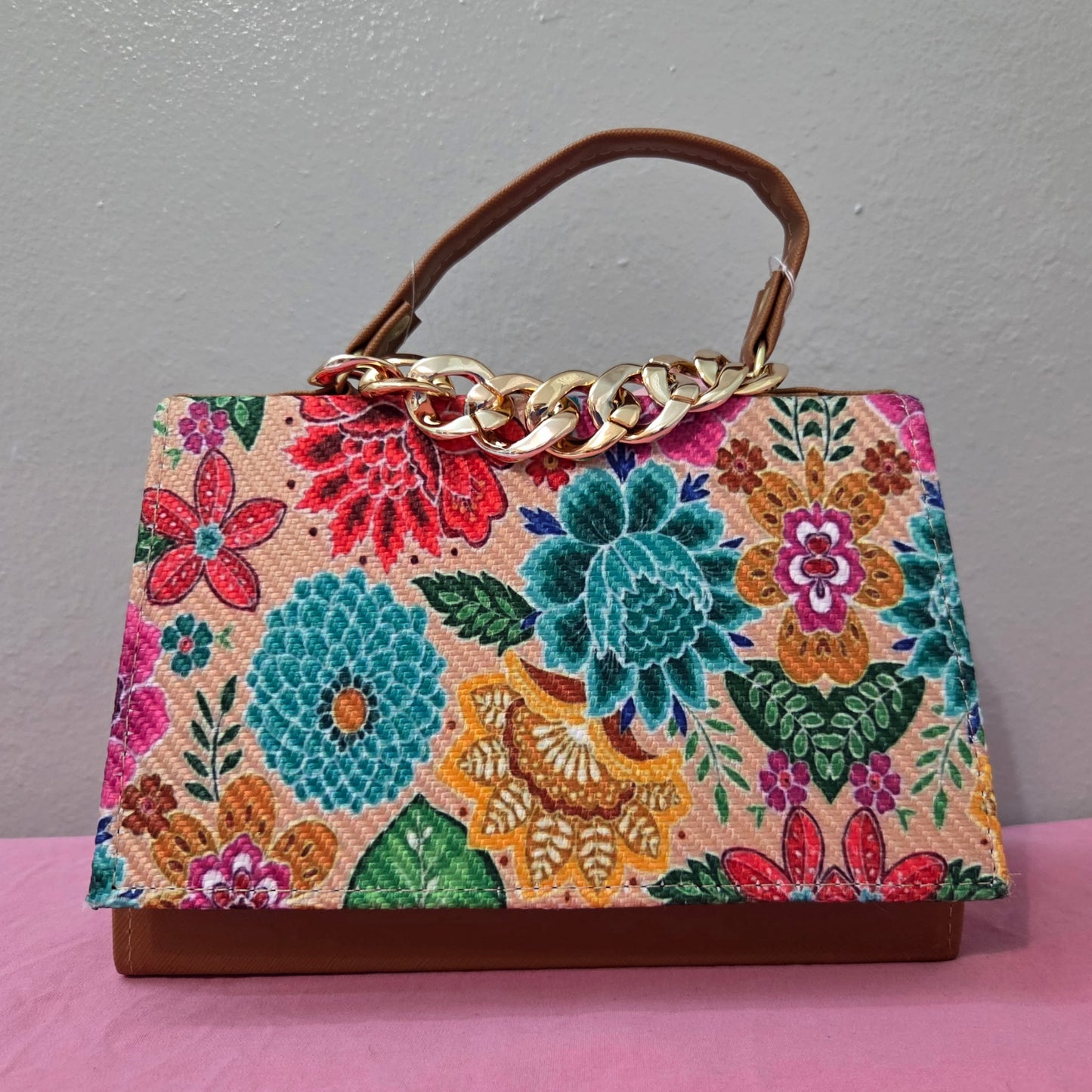 Brown Coffee Flowers Purse