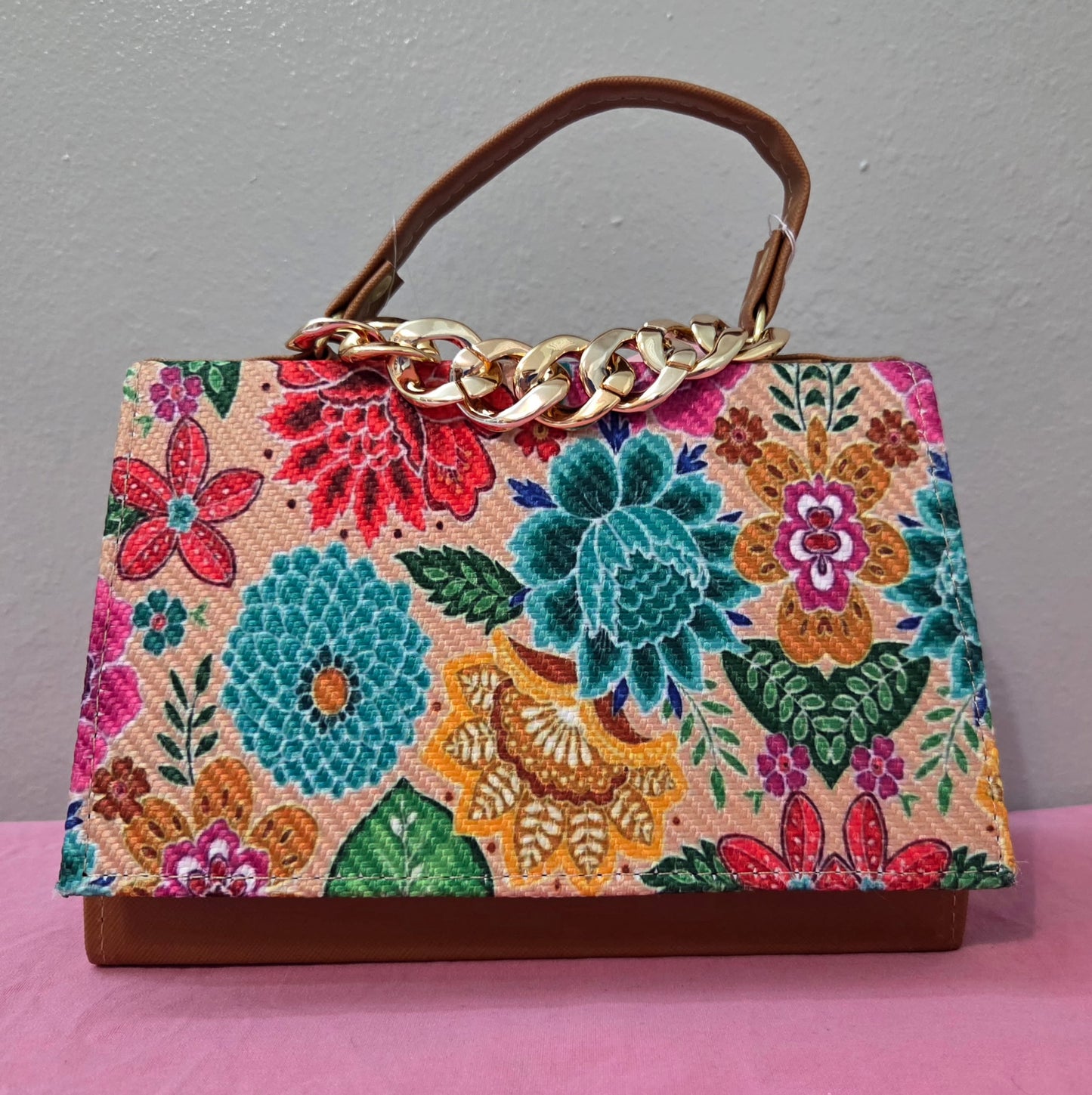 Brown Coffee Flowers Purse