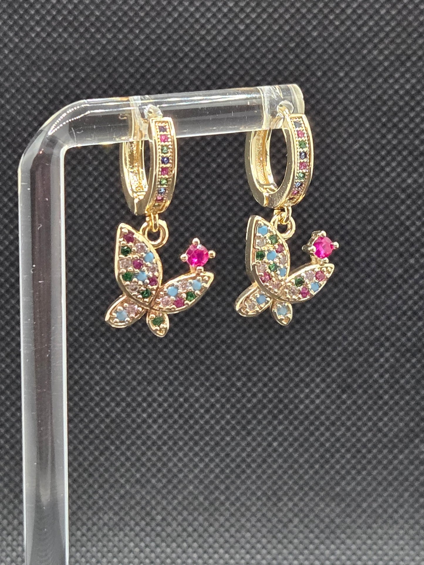 Dark Colorful Butterfly Earrings