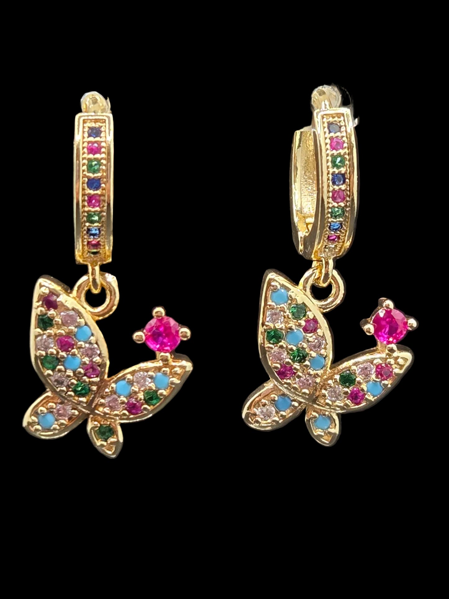 Dark Colorful Butterfly Earrings