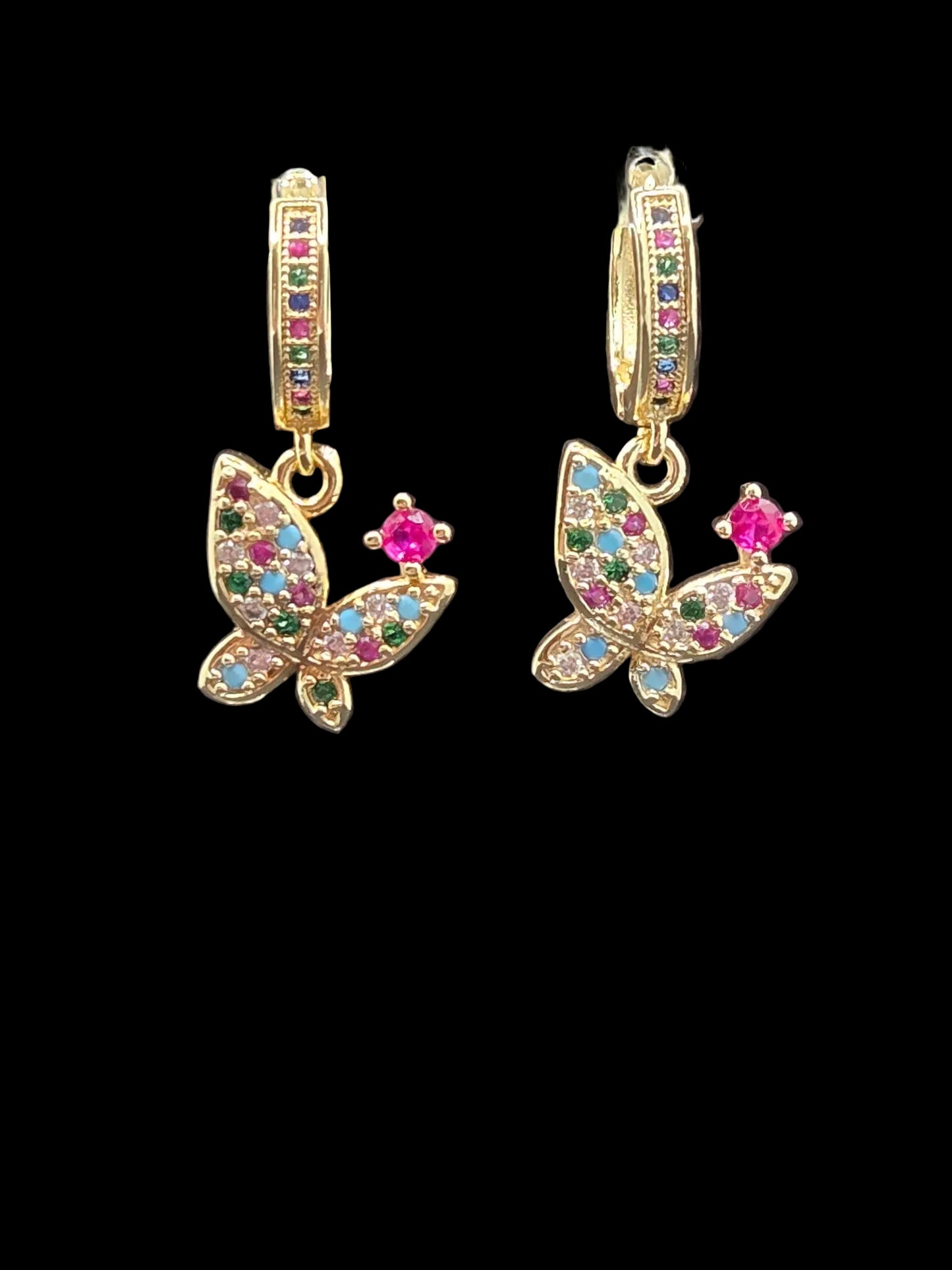 Dark Colorful Butterfly Earrings
