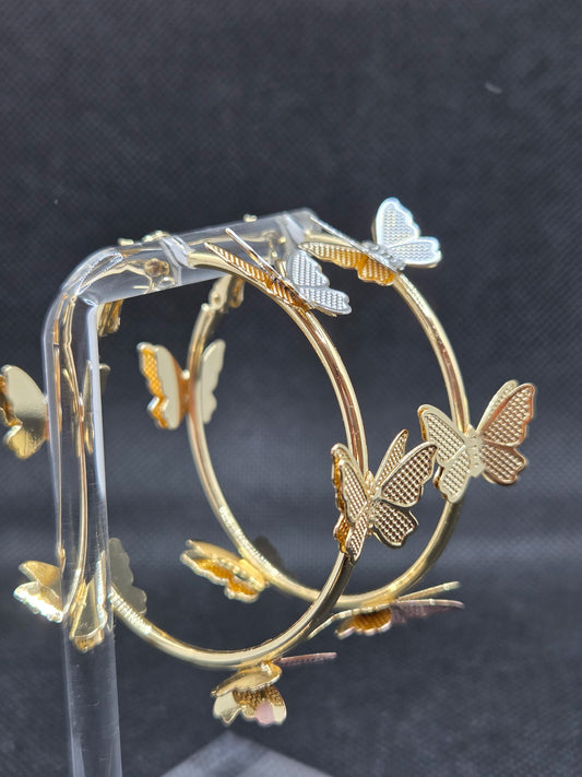 Beautiful Butterfly Big Hoops