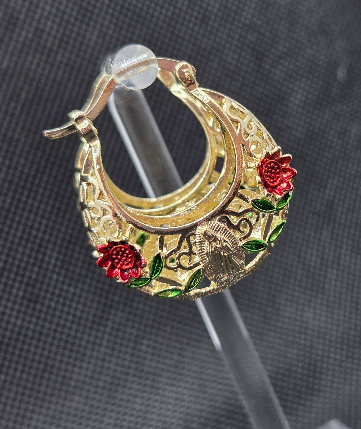 Red Rose Virgen de Guadalupe Hoops