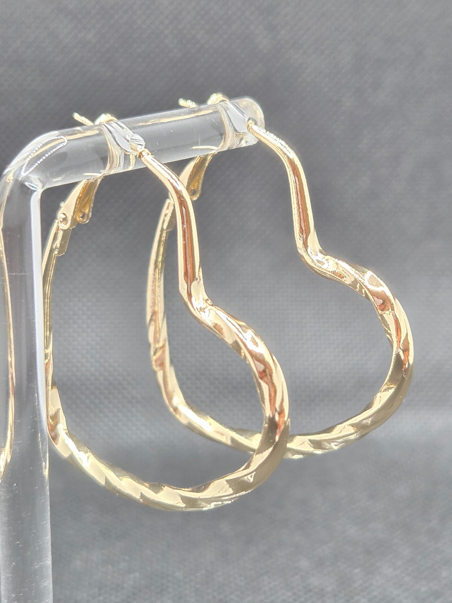 Gold Hearts Hoops Earrings
