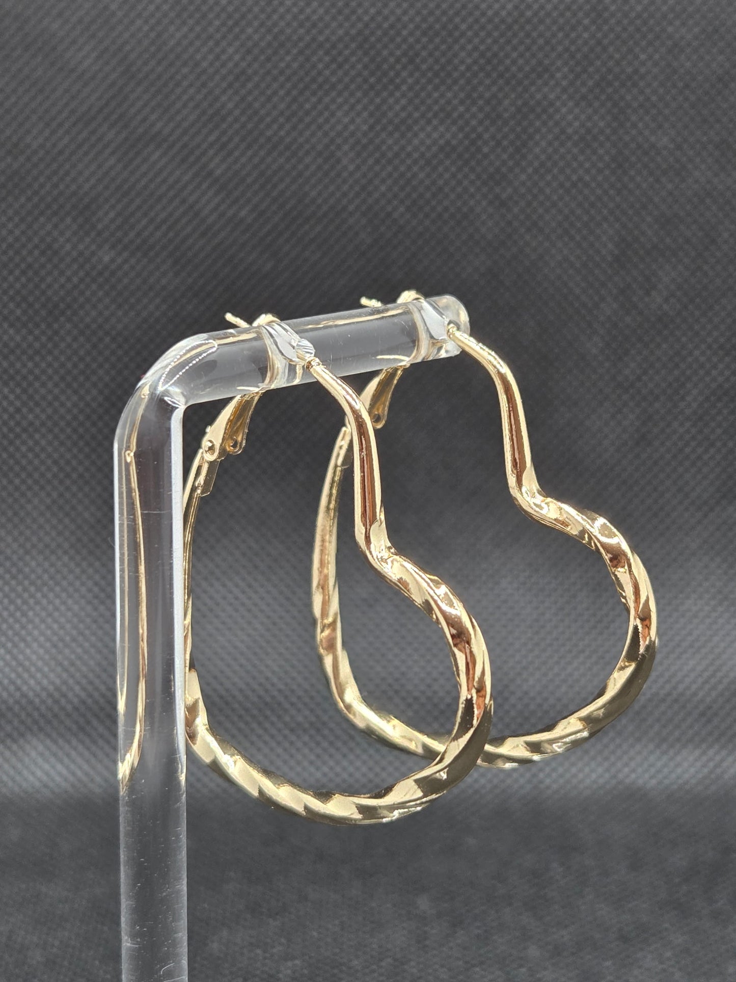 Gold Hearts Hoops Earrings