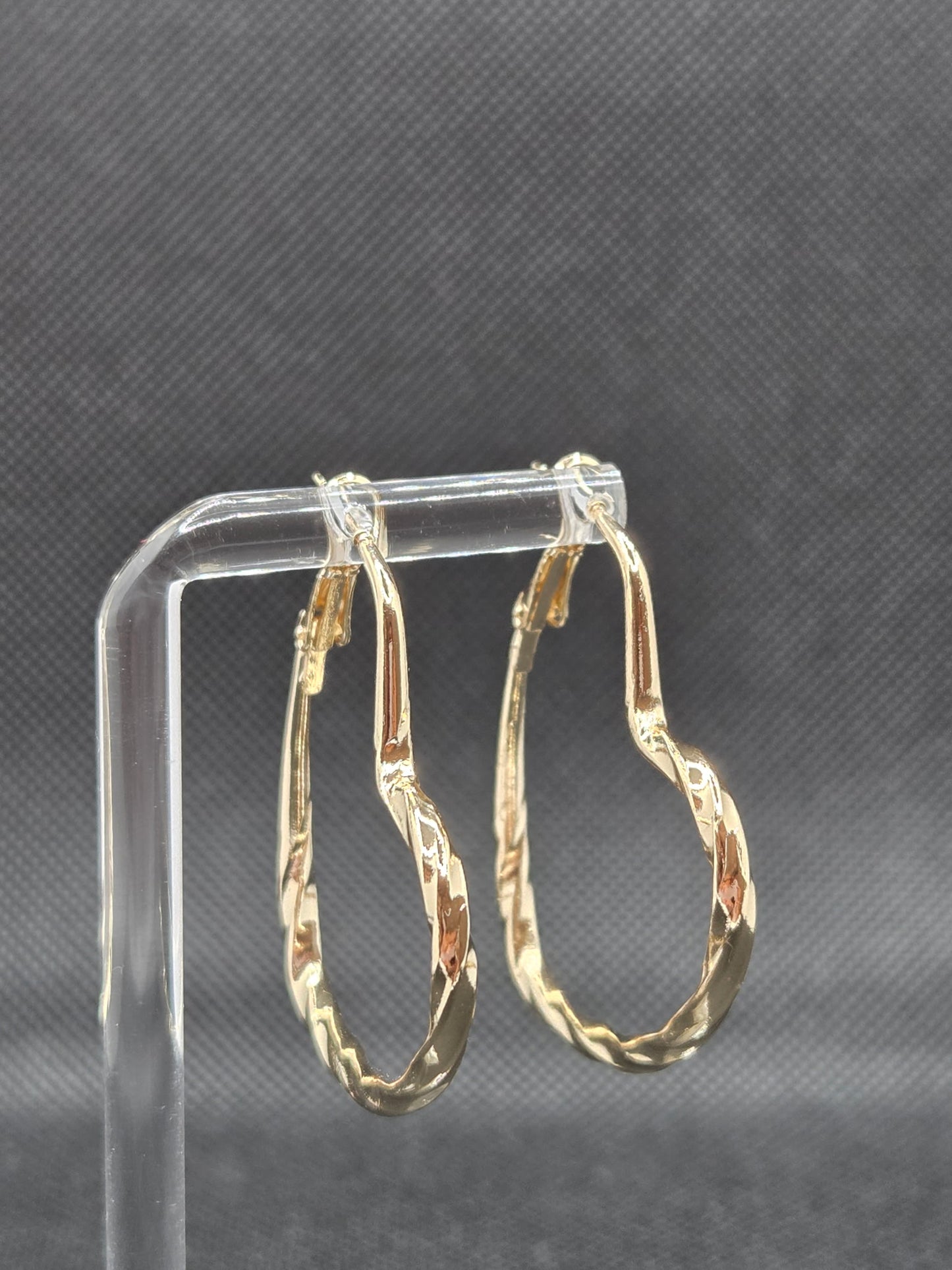 Gold Hearts Hoops Earrings