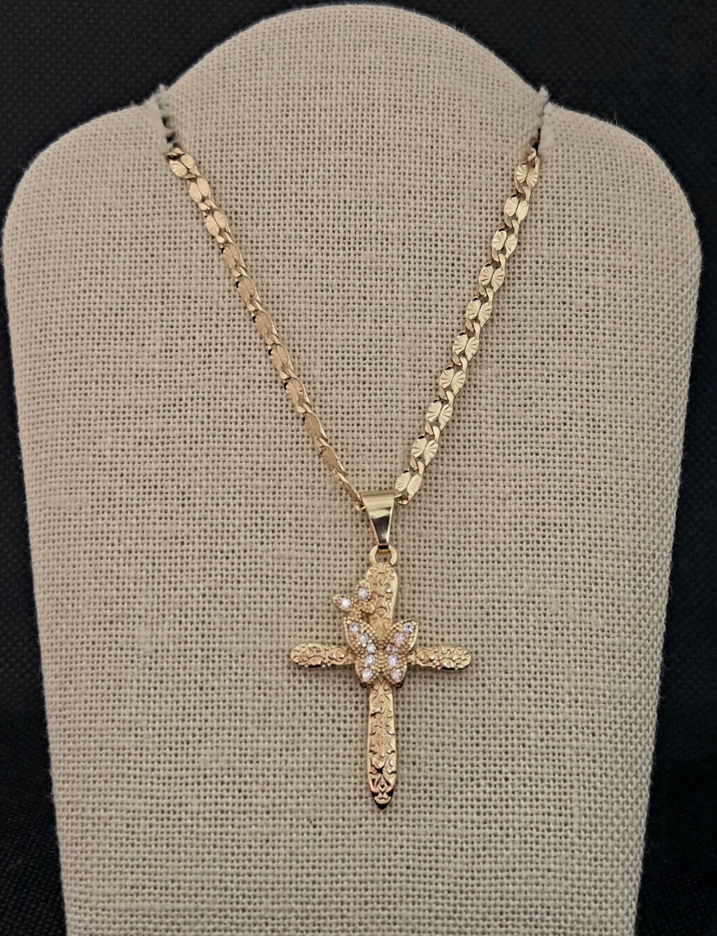 Two Butterfly Cross Necklace
