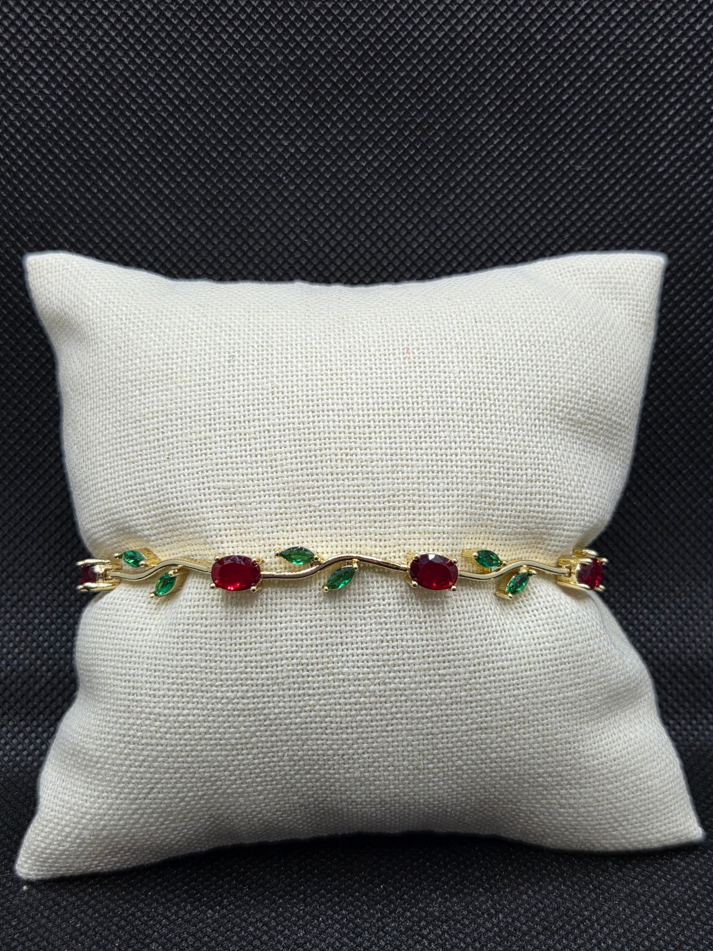 Red Rose Leaf Bracelet