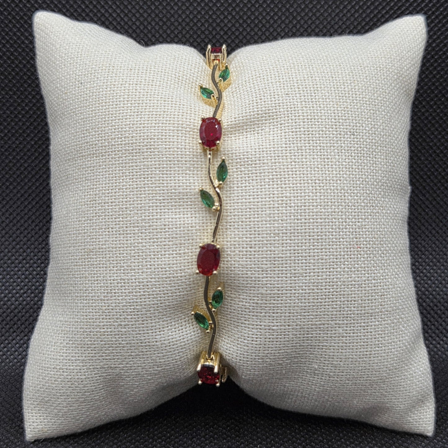 Red Rose Leaf Bracelet