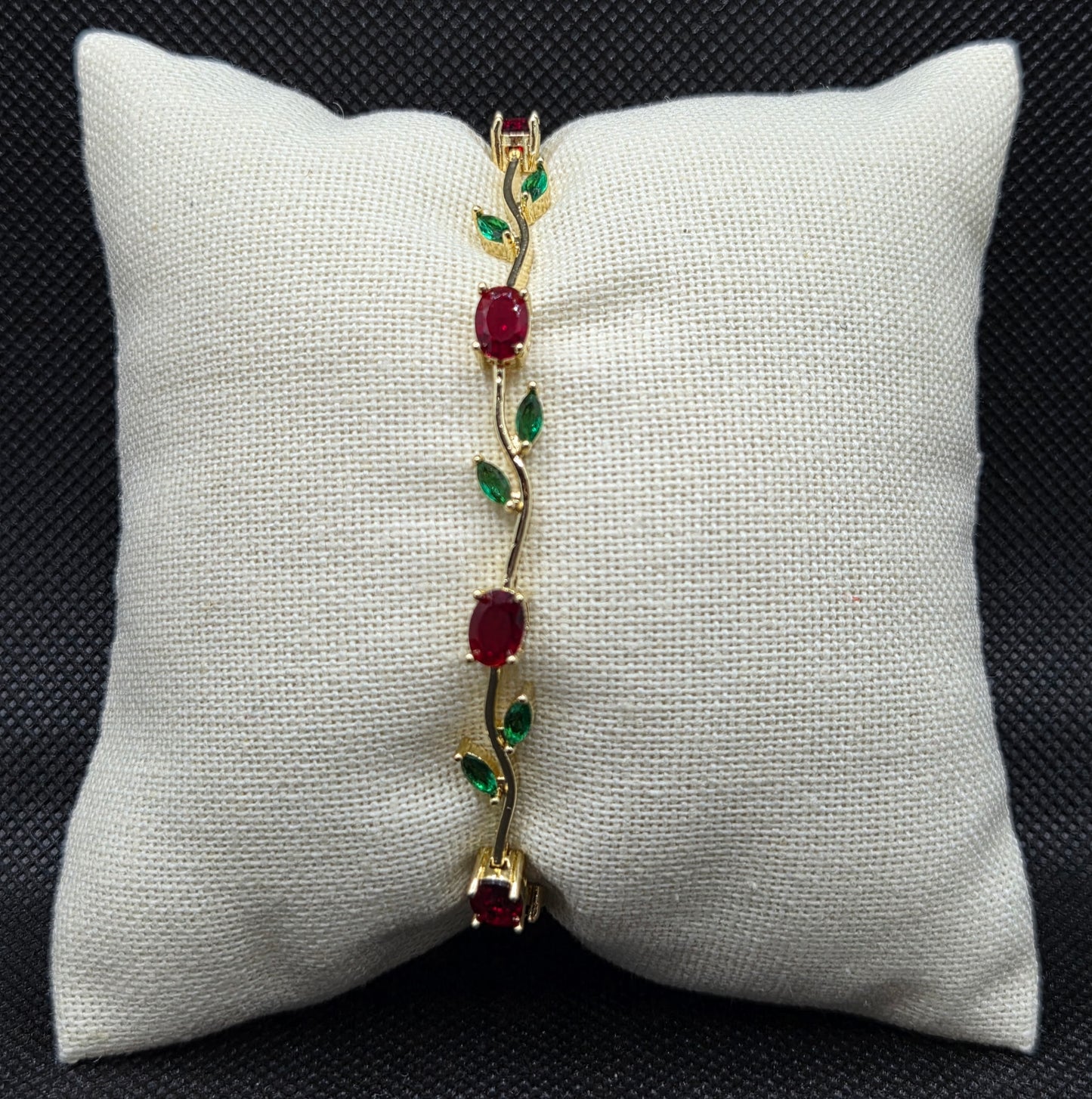 Red Rose Leaf Bracelet