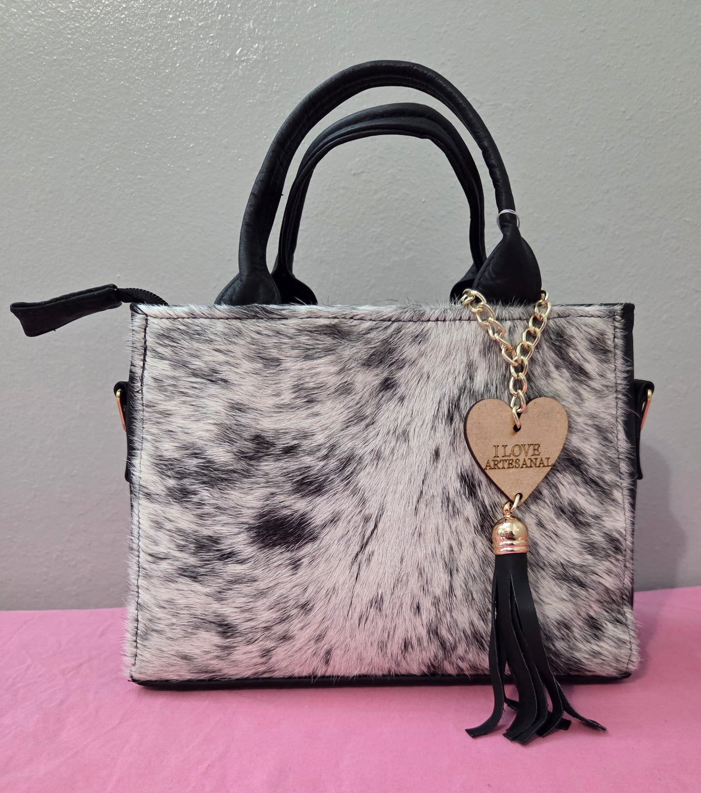 Cowhide black Leather Purse