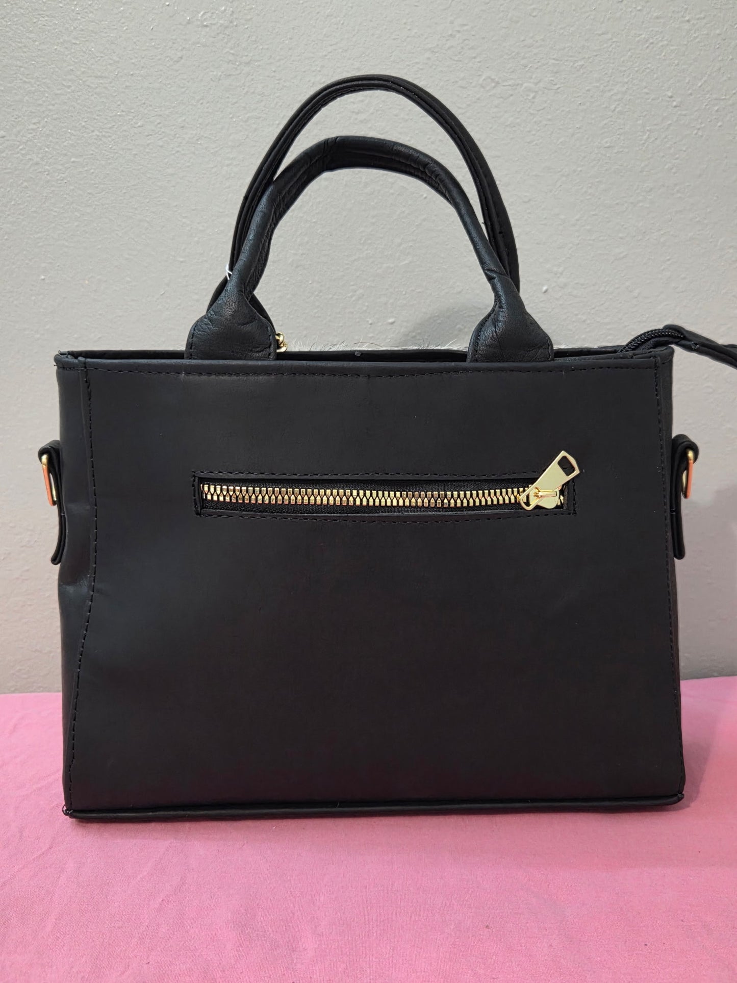 Cowhide black Leather Purse
