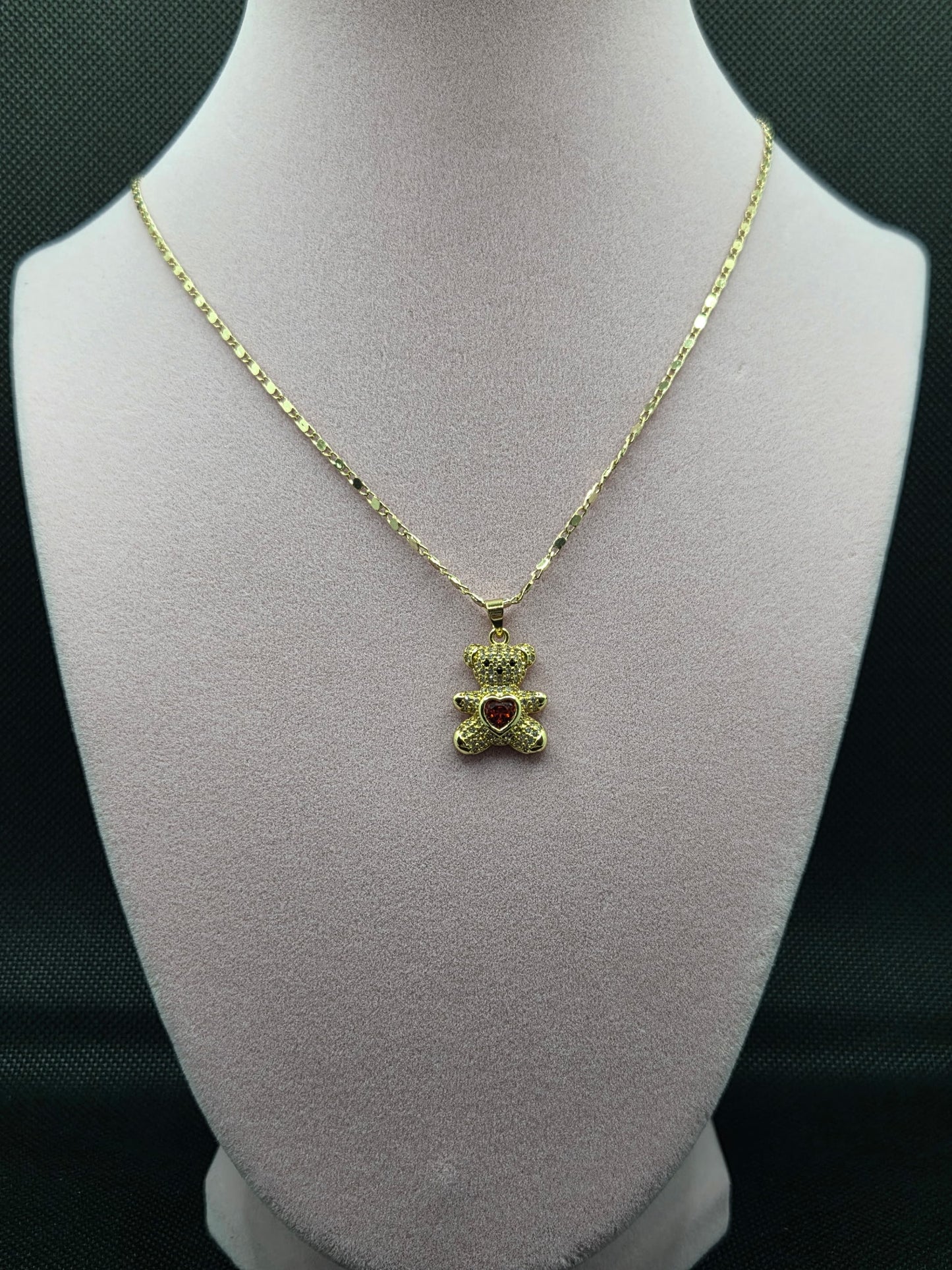 Red Teddy Bear Necklace