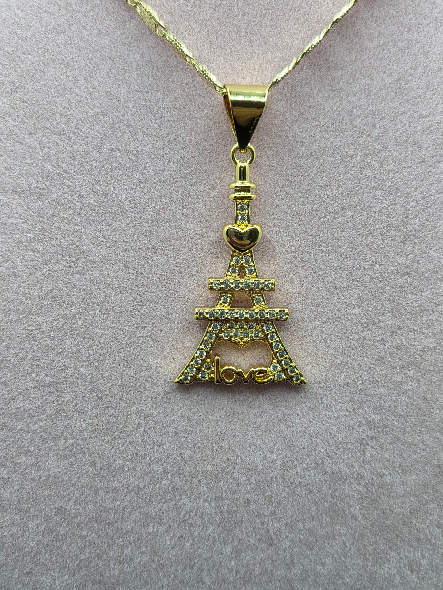Love Eiffel Tower Necklace
