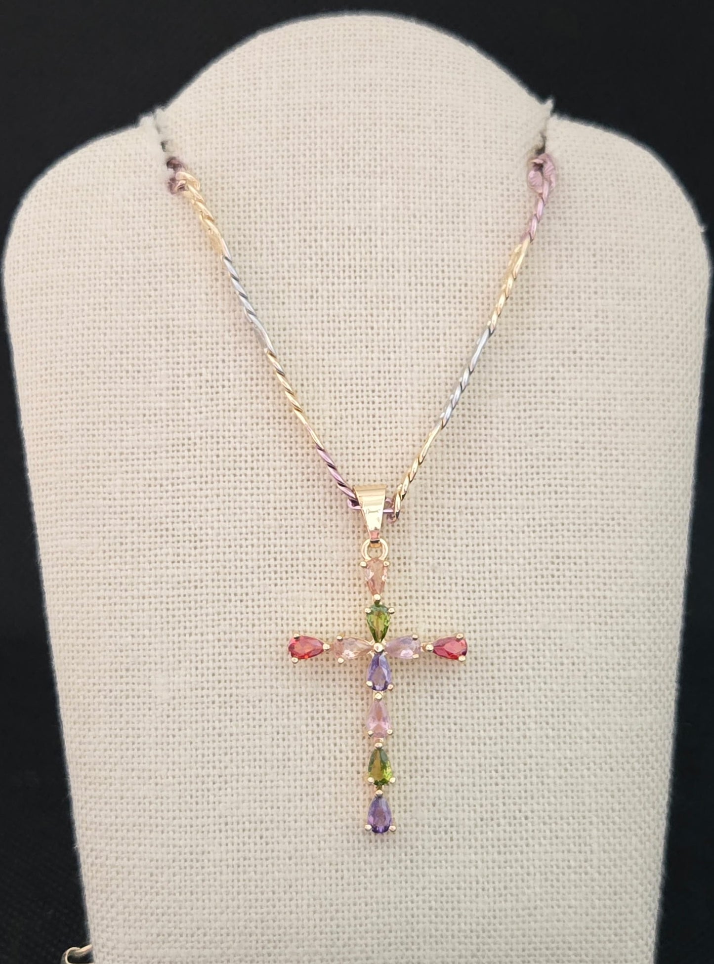 Multicolor Cross Tricolor Necklace