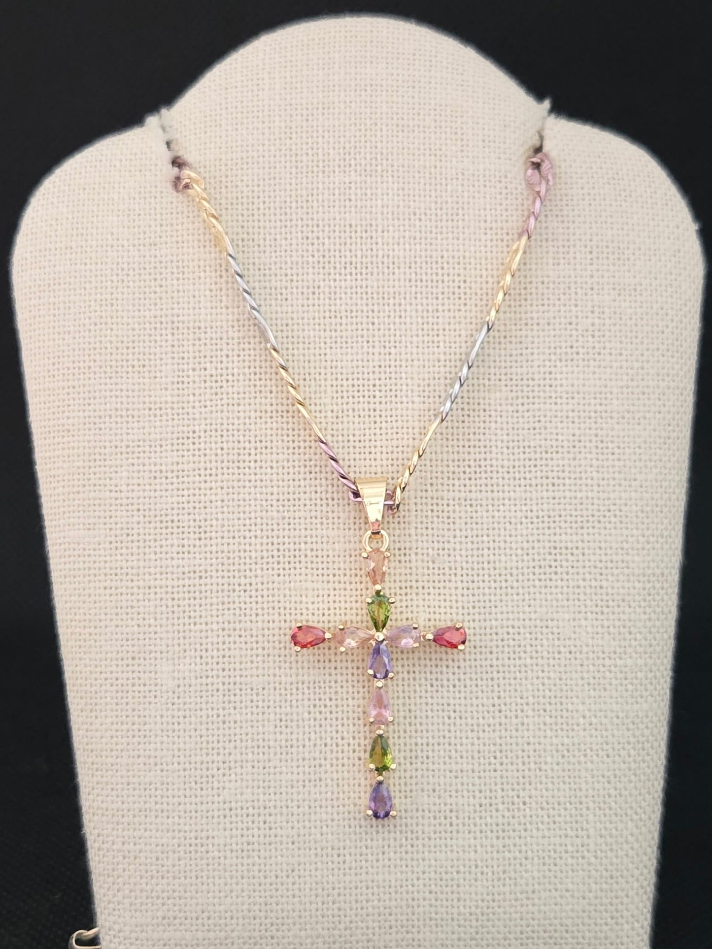Multicolor Cross Tricolor Necklace